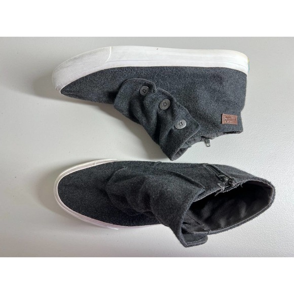 Blowfish Shoes Womens Size 10 M Mabbit Flannel High Top Side Zip Gray - Picture 3 of 10
